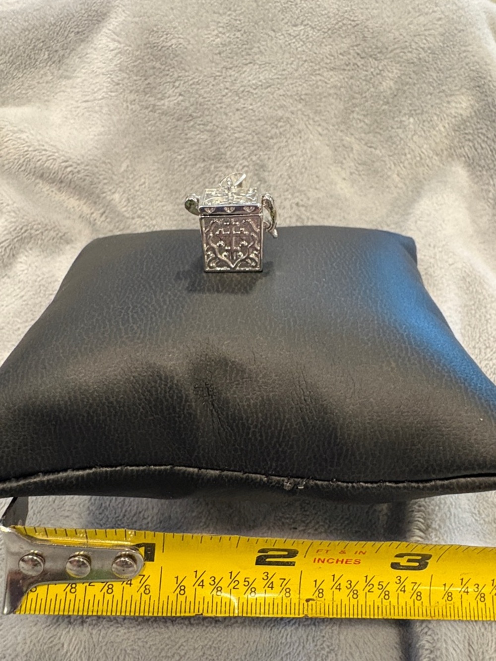 Ornate Silver-Tone box charm